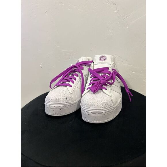 ADIDAS Rare Clean Classics Shock Purple and White Superstar Shoes Sneakers Men's - Picture 14 of 14